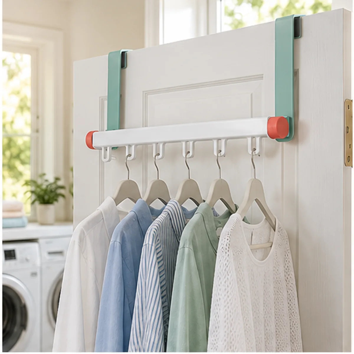Over-Door Drying Rail — in use