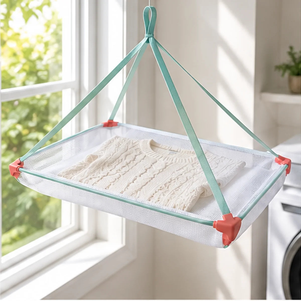 Delicate Garment Drying Net — in use