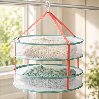 Mesh Sweater Drying Rack — in use