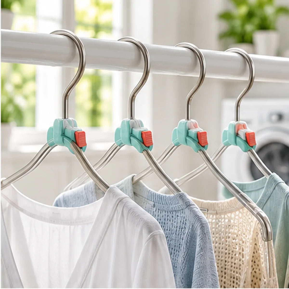 Wind-Resistant Hanger Connector Set — in use